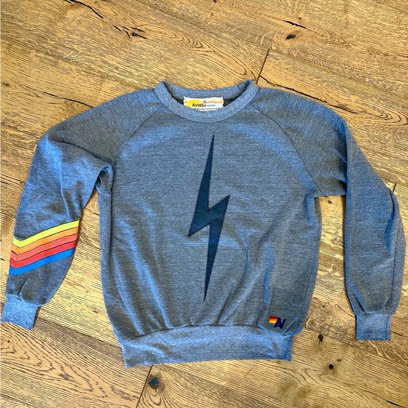 Aviator Nation Tops - Aviator Nation - Bolt Crew Sweatshirt - Bolt / Stripes - S